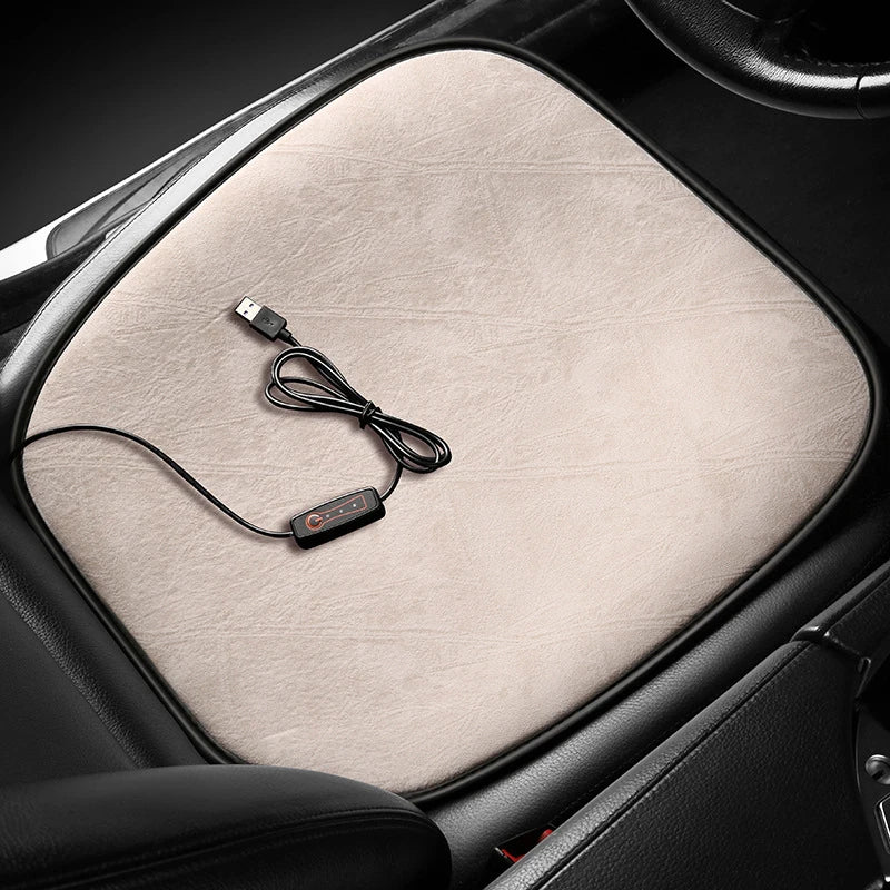 Heated Car Seat Cover USB Keep Warm Suede Winter Hot Heating Car Seat Cushion Cars Seat Protector Universal Heating Cover Seat