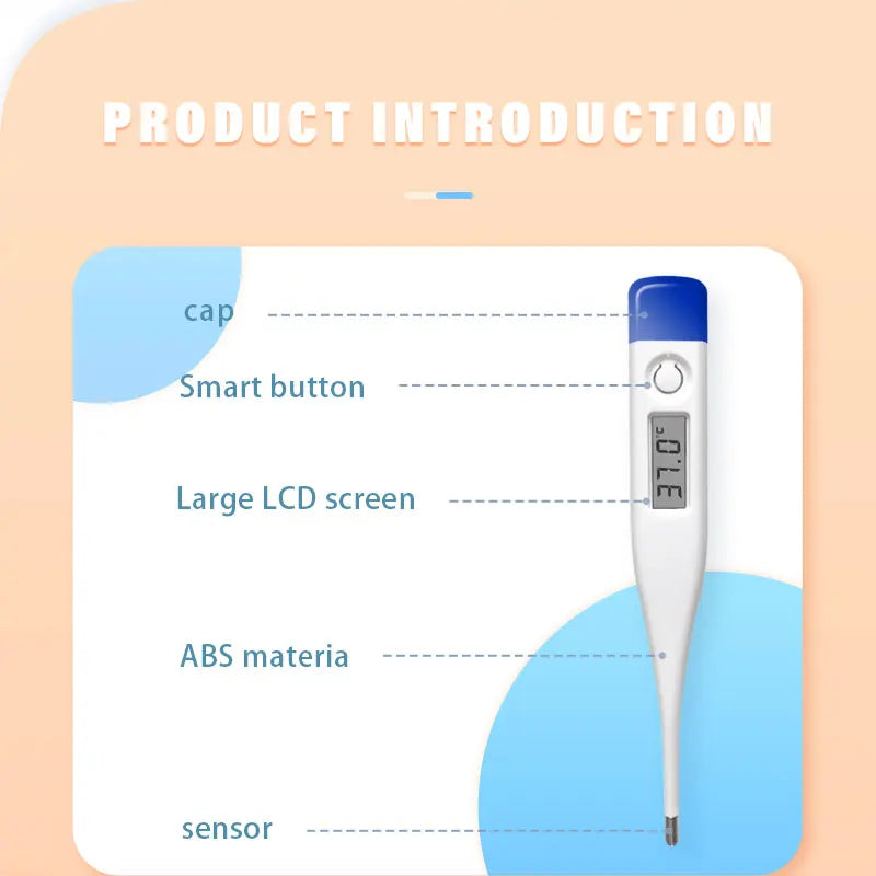 1 PC Digital Thermometer Good Quality Clinical Oral Underarm Rectal Test  Adult Fever Temperature Basal Rigid Tip Termometer