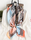 Women Scarf Silk Feeling Hair Neck Square Brand Office bandanna muffler Waiter Flight Attendants Handkerchief Rings wrap