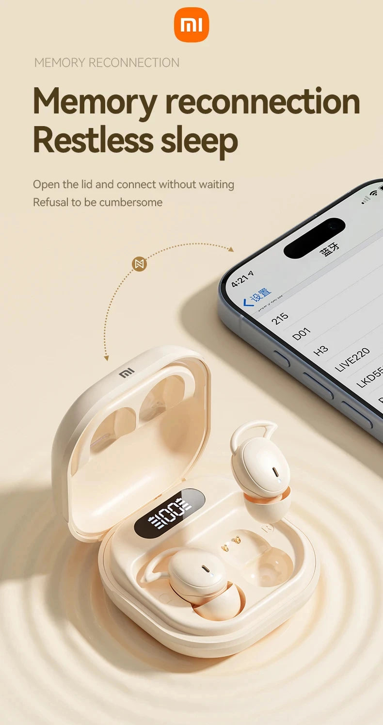 XIAOMI M72 New Wireless Sleeping Earbuds Mini Bluetooth5.4 Touch Cotrol In Ear Headphone comfortable Noise Reduction Headset