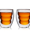 2/4/6pcs Screw Thread Espresso Cups Set Double Wall Glass Coffee Mugs Set 80ml Shot Glass Insulated Teacup Coffee Accessories