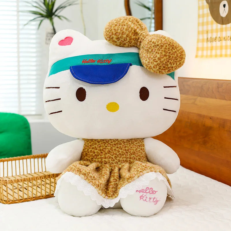 Sanrio 60cm Kawaii Print Hello Kitty Plush Toy Kt Cat Big Stuffed Doll Cartoon Cute Baby Kids Birthday Gift Room Decor