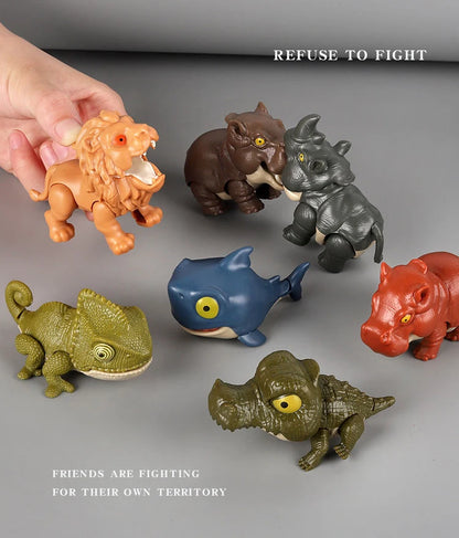 Bite Hand Finger Animal Dinosaur Tricky Model Chameleon Hippo Elephant Interactive Creative Joints Fidget Toy Dino Xmas Boy Gift