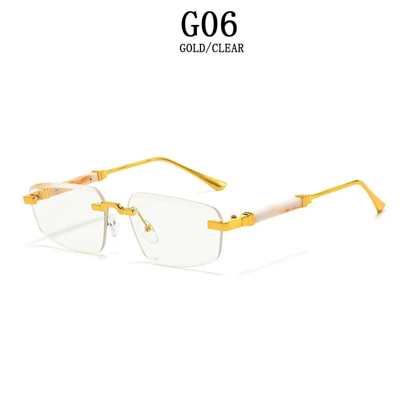 Rimless Wooden Sunglasses With UV400 Protection