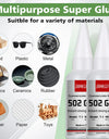 1-5pcs 502 Super Glue, Instant Glue, Quick Drying Cyanoacrylate Glue, Leather, Rubber, Wood, Metal, Glass, Strong Bonding, Liquid Glue Tool, 20ml, Long Lasting Sticky, No Turning White