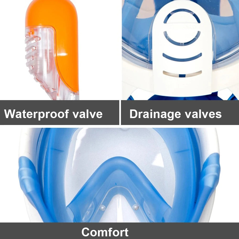 Underwater Scuba Anti Fog Full Face Diving Mask Snorkeling Respiratory Masks Safe Waterproof Swimming Equipment for Adult