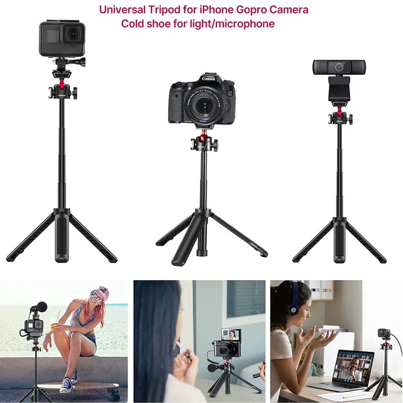 Extend Tablet Tripod with Cold Shoe for Microphone LED Video Fill Light Smartphone SLR Camera Tripod