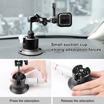 Magic Arm with Pump Suction Cup Aluminum Alloy Mount for Gopro DJI with Three Bayonet Sports Camera Accessories