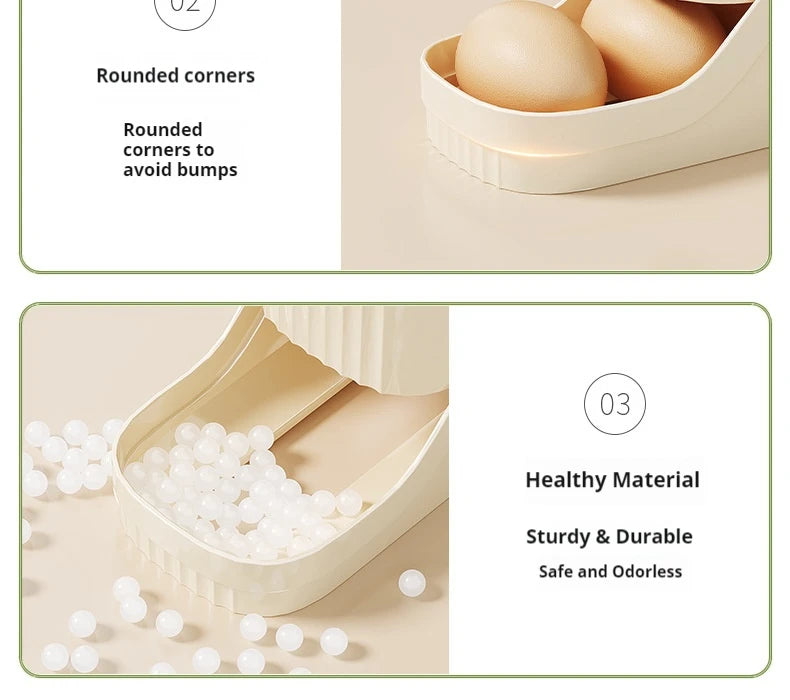 Multi-Layer Egg Storage Box – Automatic Rolling Slide Refrigerator Door Egg Holder Dispenser