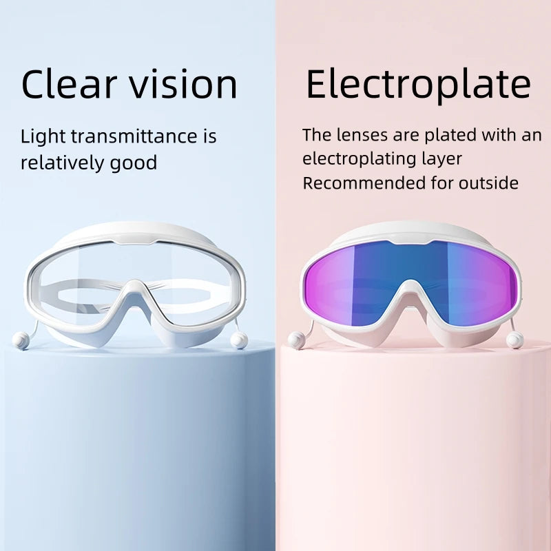 Swimming Goggles Big Frame Swimming Goggles Big Frame HD Wide View Anti-Fog UV Protection Swimming Goggles for No Leaking