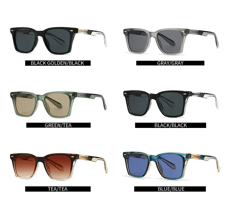 Square Vintage Sunglasses With UV400 Protection