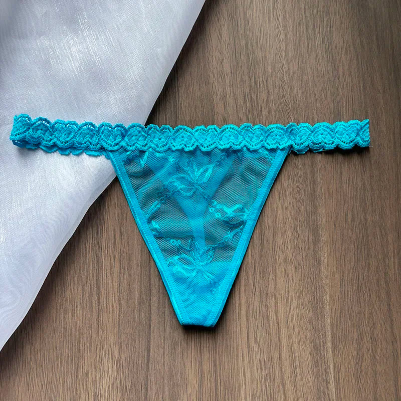 Personality Custom Name Crystal Letter Thong Lace Bikini Panties G-String Low Waist Briefs Body Jewelry