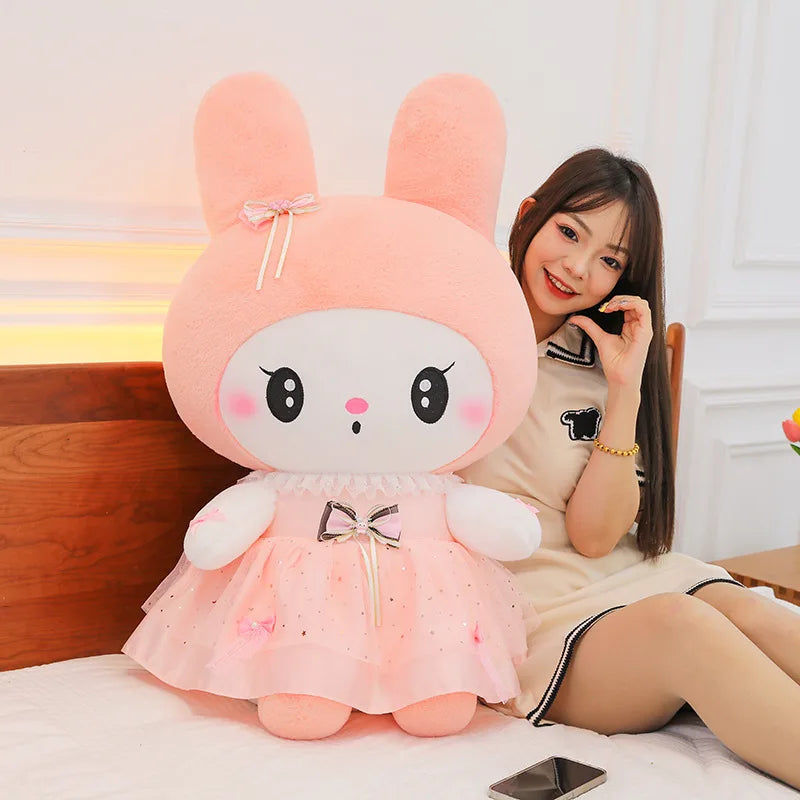 70cm Sanrio Kawaii Kuromi Plush Toy in Princess Tulle Skirt Melody Stuffed Doll Kids Birthday Xmas Gift Cute Pillow for Children