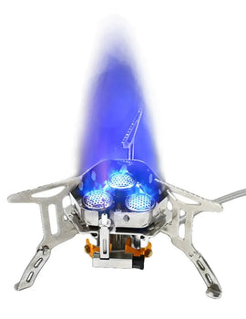 Portable Folding Camping Stove,5800W,Big Power Windbreak, Three Burner, Outdoor BBQ Gas Furnace