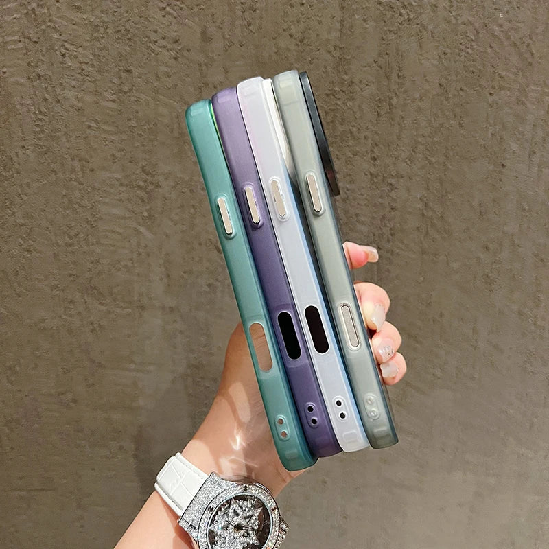 Luxury Plain Matte Colored Phone Case For iPhone 17 16 15 14  16E 17 Air SE2 Shockproof Cover