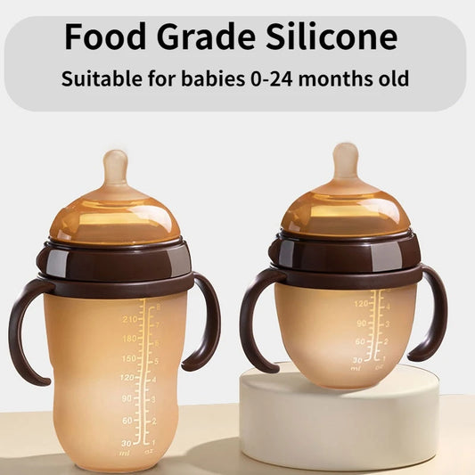 Baby Bottles Food Grade Silicone Nano Feeding Water Bottles For Baby Weaning Anti-Choking Nipple Bottle for Children 150ML/250ML