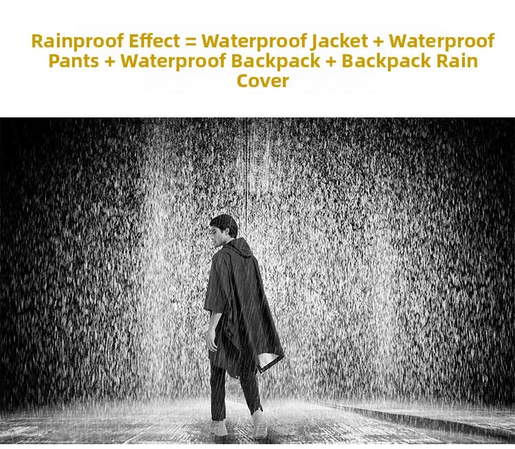 Tactical Waterproof Rain Poncho for Camping Hiking Cycling and Fishing
