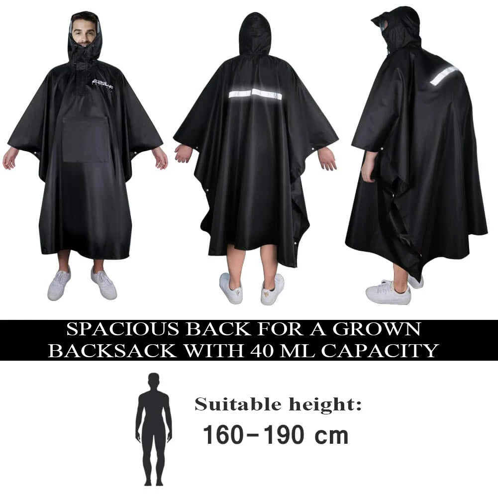 3 in 1 Military Camouflage Waterproof Rain Poncho with Hood