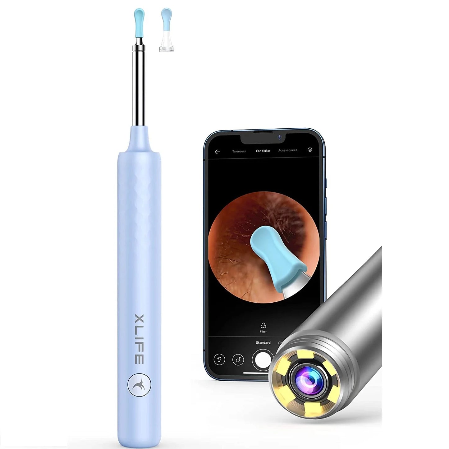 Xlife X3 Visual Earwax Remover With Camera,Smart Ear Cleaner 3.0 Mega Pixels Endoscope Otoscope For Earpick Health Care