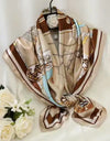 Women Scarf Silk Feeling Hair Neck Square Brand Office bandanna muffler Waiter Flight Attendants Handkerchief Rings wrap