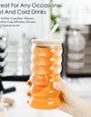 1/2pcs Beverage Glasses With Straws Glass Cups clear Ripple Drinking Glasses for Juice Beer Wine Champagne Cocktail 350/500ml