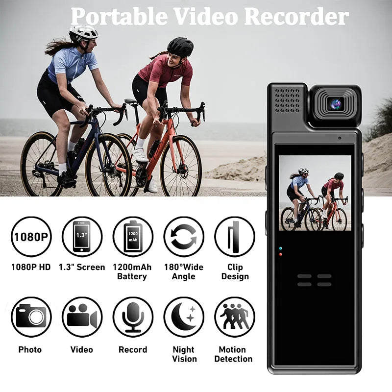 1.3inch Screen 1080P Sports HD Mini Camera Portable Digital Video Recorder BodyCam Infrared Night Vision Police Camcorder