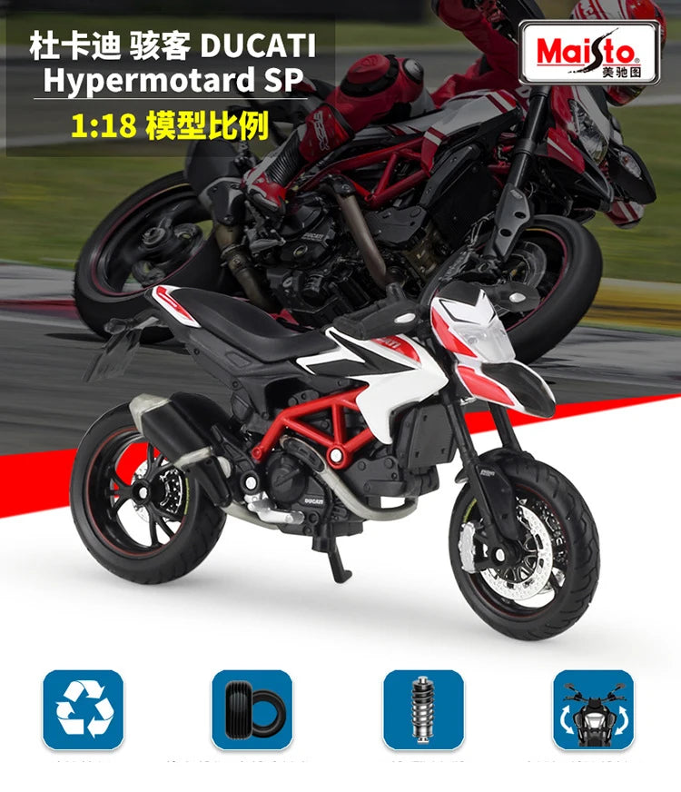 1 18 Scale Ducati Hypermotard SP Diecast Motorcycle Model