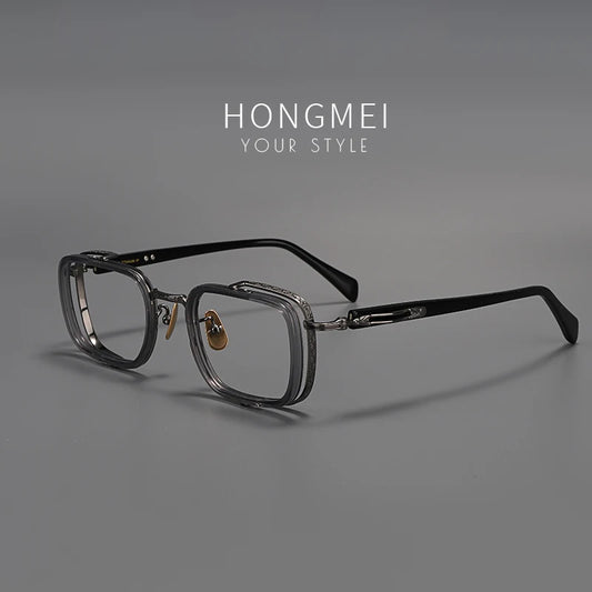 HONGMEI Luxury eyeglass frames titaniPrescription men reading glasses women Myopia Computer blue light prevention discoloration