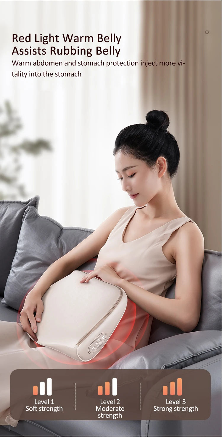 Neck Massage Pillow Cervical Massager Waist Back Shoulder Shiatsu Kneaded Multifunctional Hot Compress Relaxation Gift