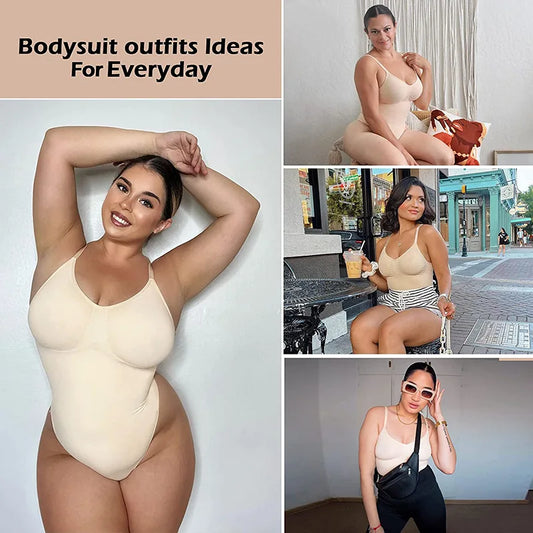 Women Backless Thong Bodysuit Shapewear – Tummy Control Slimming Corset