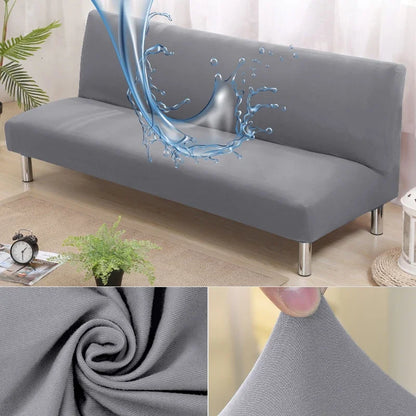 Armless Sofa Covers Elastic Solid Color Sofa Bed Cover Folding Seat Slipcover Dust-proof Stretch Couch Protector for Living Room