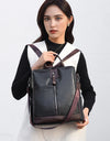 Backpacks PU Leather Travel Back Pack Ladies Large Capacity Shoulder Handbags