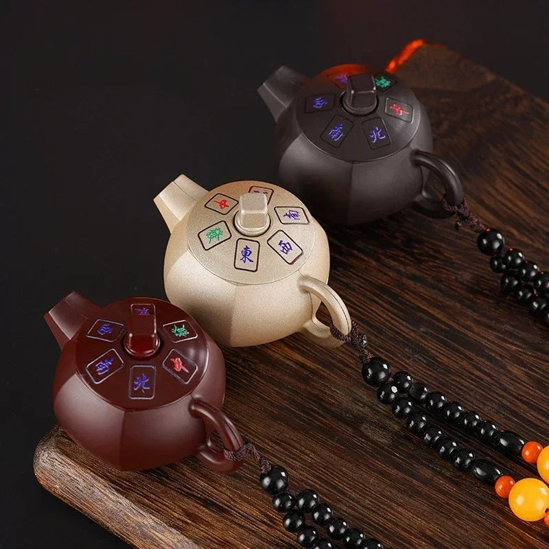 Creative Teapot Gas Lighter Adjustable Flames with Playing Inflation Windproof Red Flame Cigarette Accessories Unique Gift