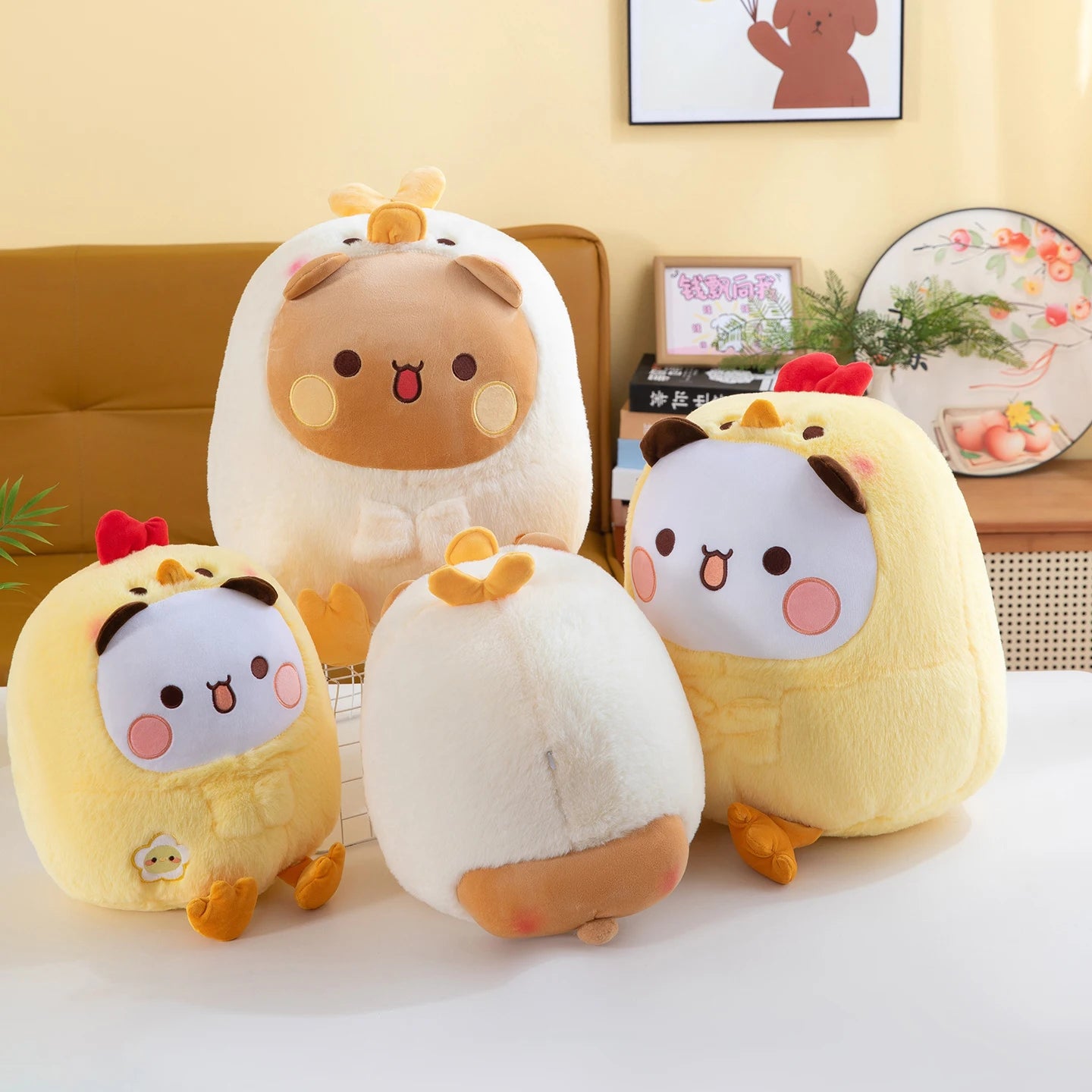 Cute Chick Shape Plush Toy Soft Fluffy Cartoon Pillow