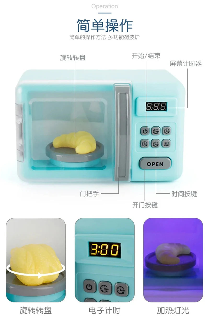 Kitchen Toys for Girls Boys Home Appliances Juicer Washing Machine Toaster Microwave Egg Cooker  Play House Toys