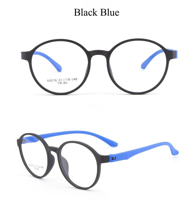 Lightweight Flexible Retro Round Plastic Eyeglasses Frames