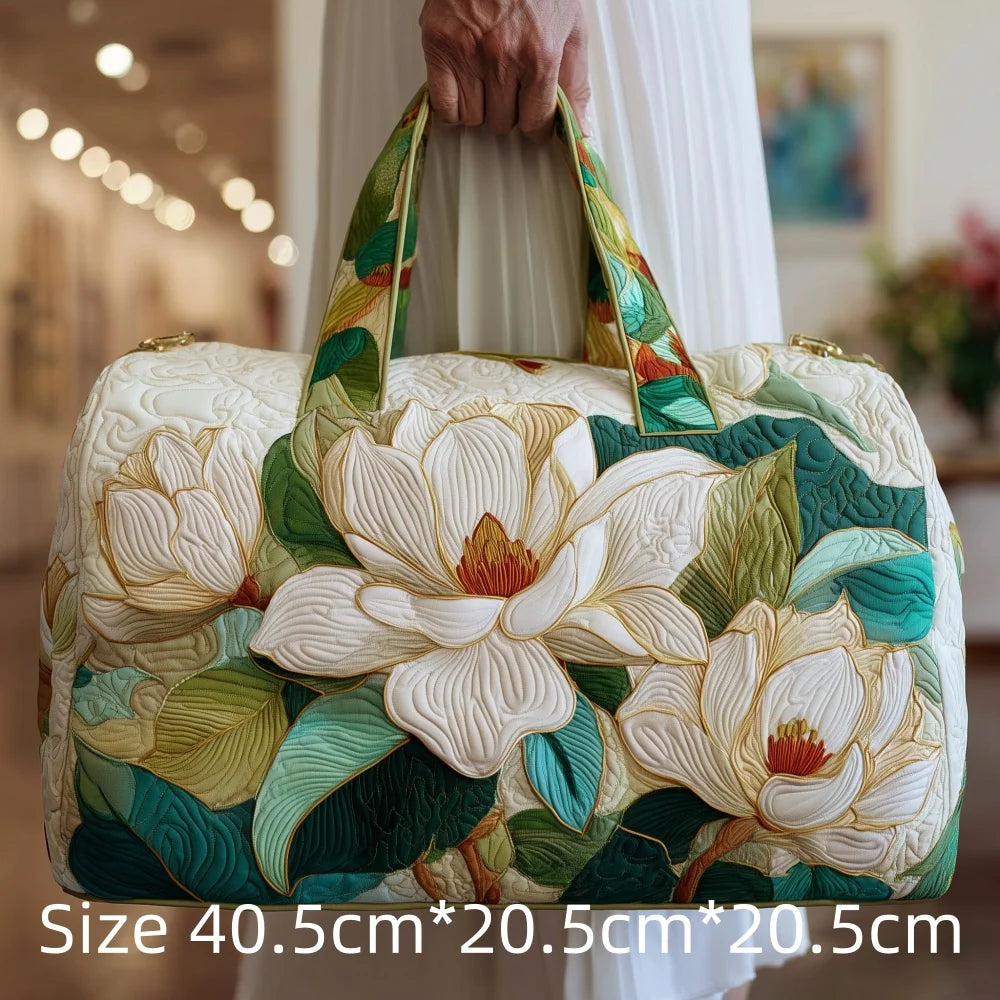 Fashion 3D Printed Quilted Travel Bag for Women Floral Tote Weekender Large Flower Pattern Carry On Handbag Vacation Bags
