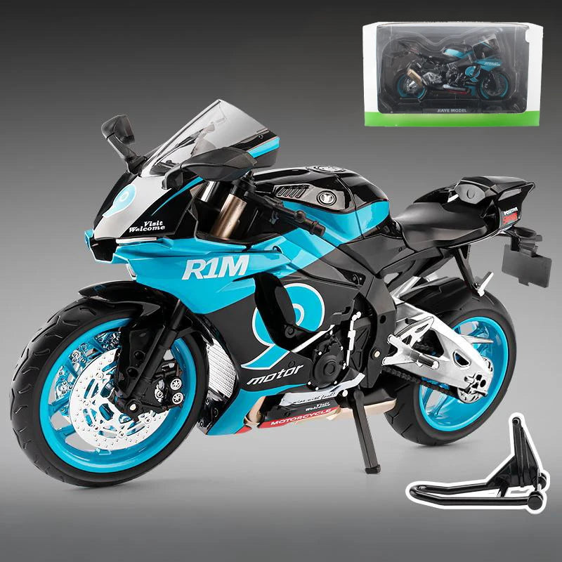 1:9 Yamaha YZF-R1M YZFR1M Alloy Die Cast Motorcycle Model Toy Vehicle Collection Sound and Light Off Road Autocycle Toys Car