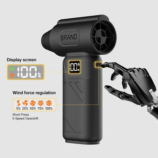 580000 RPM Mini Turbo Jet Air Blower Cordless Air Duster With LED Light