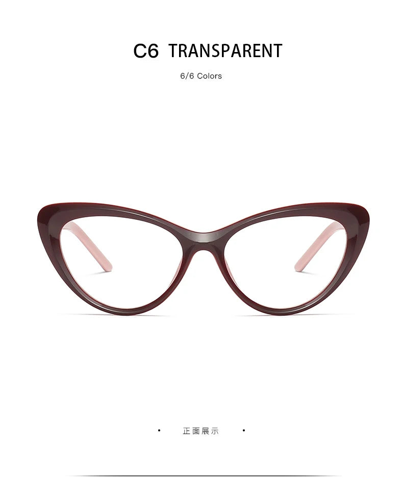 HONGMEI Women's  Cat's Eye Fashion Eyeglasses Frames Anti-Blue Light Reading Glasses Customizable Myopia Hyperopia Myopia