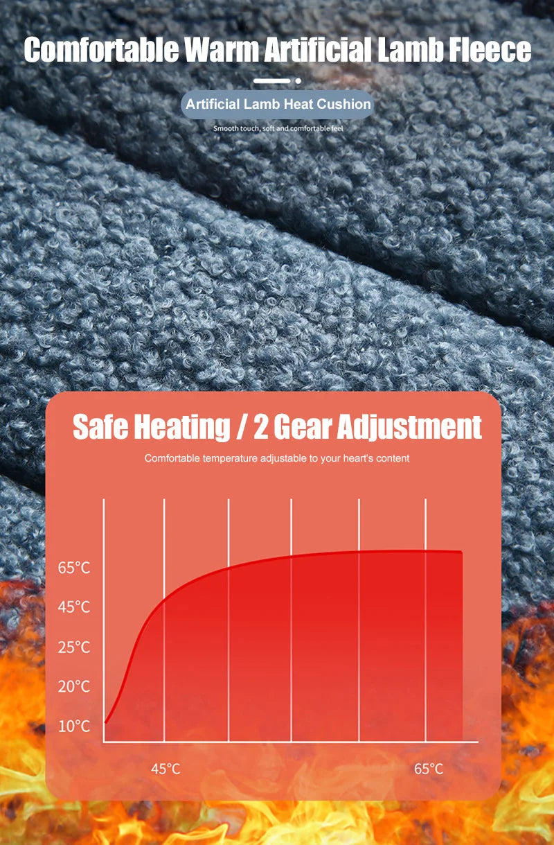 Heated Car Seat Cover 12V Fast Heating Seat Cushion Warm Plush Car Seat Heating Covers Seat Protector Auto Seat Heater Pads Mat