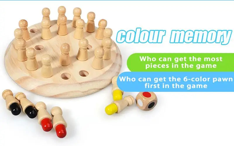 Wooden Colour Memory Matching Board Game