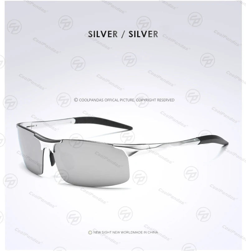 Aluminum Polarized Sunglasses UV400 Anti-Glare Driving Glasses Outdoor Rectangle Shades for Men