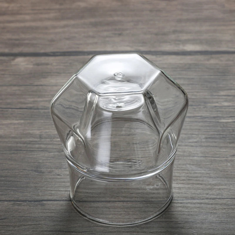 130ml Double Walled Glass Cup Hanging Ear Espresso Coffee Cup Clear Anti-scalding Teacup Party Brandy Wine Mug