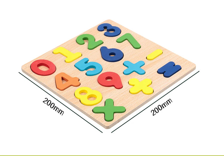 Wooden Alphabet and Number Learning Puzzle Board
