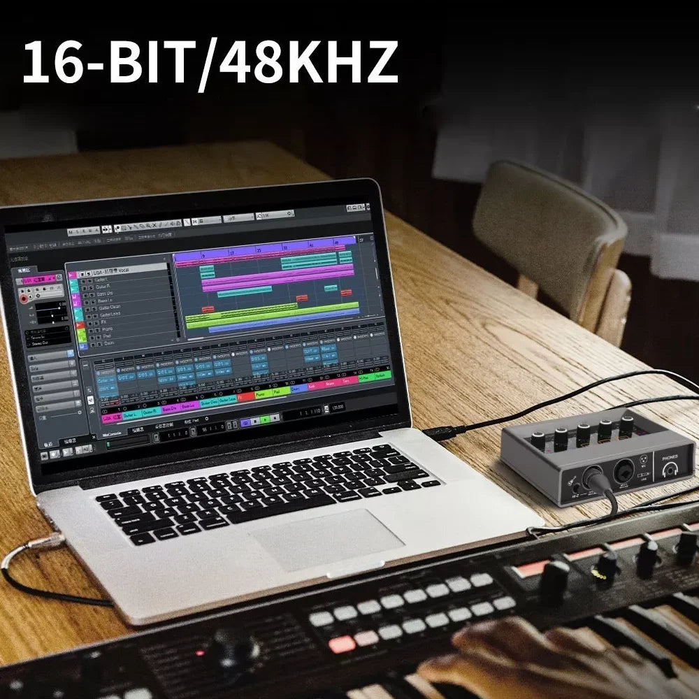 Q16 USB Audio Interface with 48V Phantom Power for Recording and Streaming