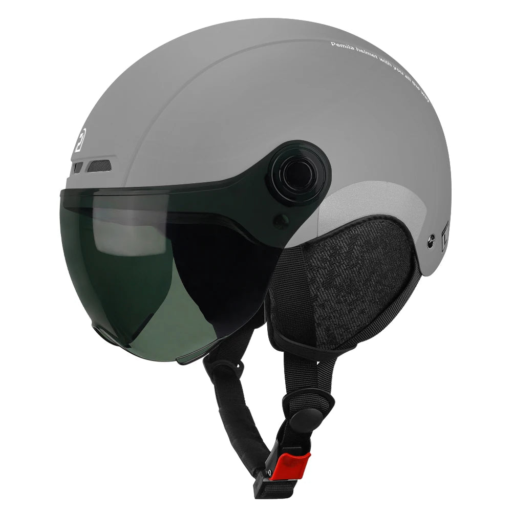Adult Cycling Helmet With Goggles Ear Protection And Removable Lining