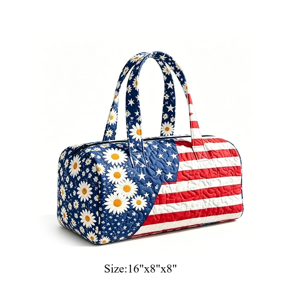 Cute Dachshund Dog Print Quilted Duffel Bag Rainbow Striped Pet Lover Travel Lightweight Polyester Weekender Bag for Women Girls