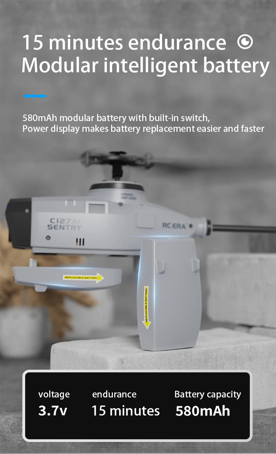 RC ERA C127AI C127 C128 2.4G 6-Axis Gyro Stabilized Flybarless Professional RC Helicopter 4ch Remote Control Aicraft for Adult