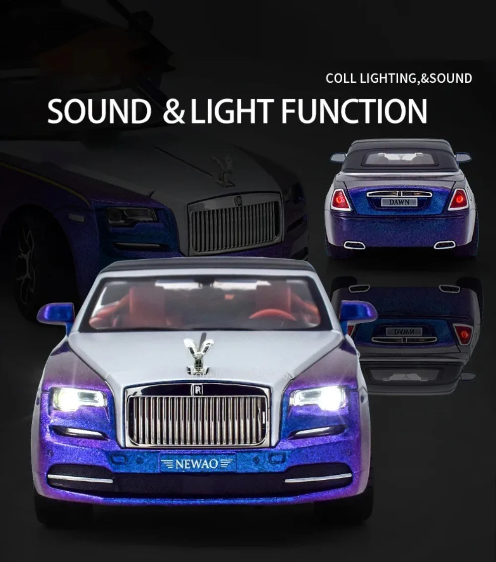 1:24 Rolls-Royce Dawn Spectre Car Toys Diecast Alloy Model Doors Opened Sound Light Pull Back Miniature Vehice Boy Birthday Gift